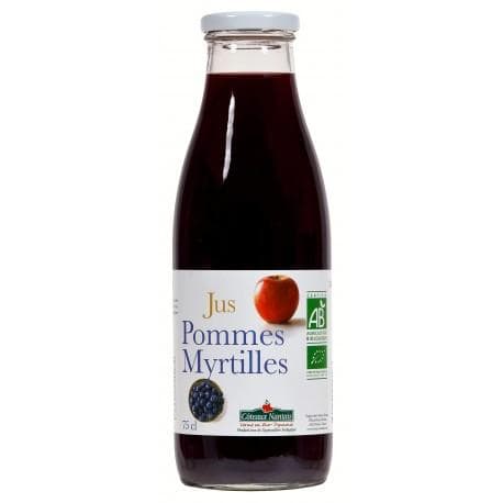 Jus de pommes myrtilles