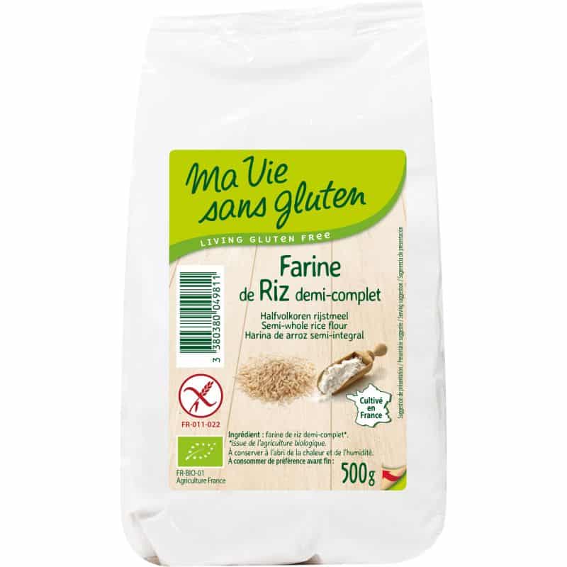 MA VIE SANS GLUTEN -- Farine de riz demi-complet 500g
