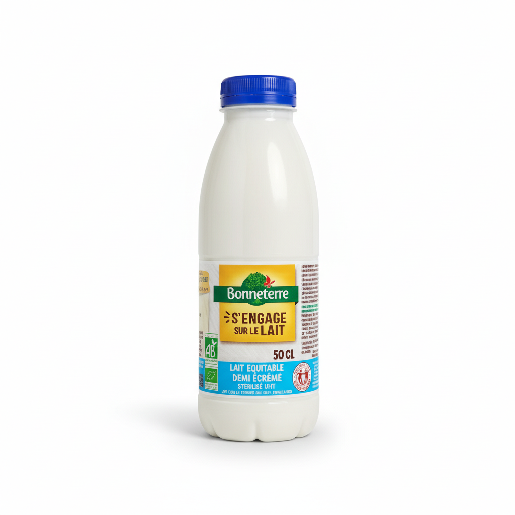 Lait uht 1/2 écrémé 50cl