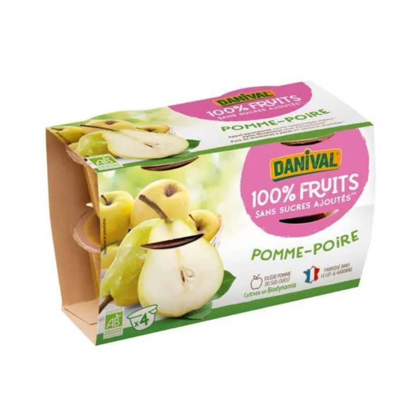 Dessert de fruits pomme poire 4x100g