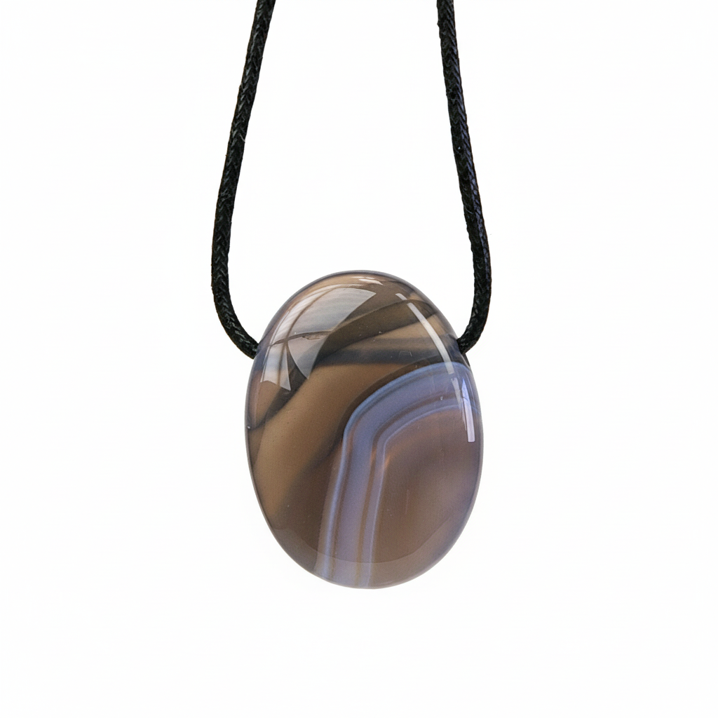 Pendentif agate rubanee