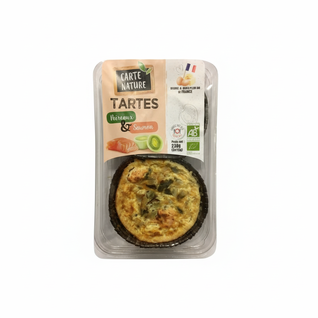 Tarte aux poireaux et saumon