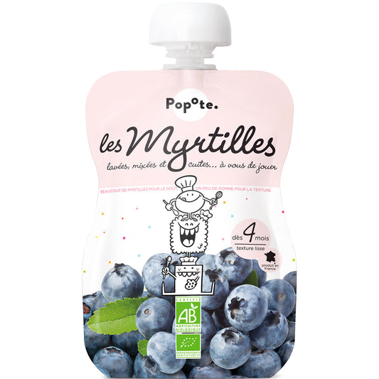 Popote -- Gourde compote myrtille bio - 120 g