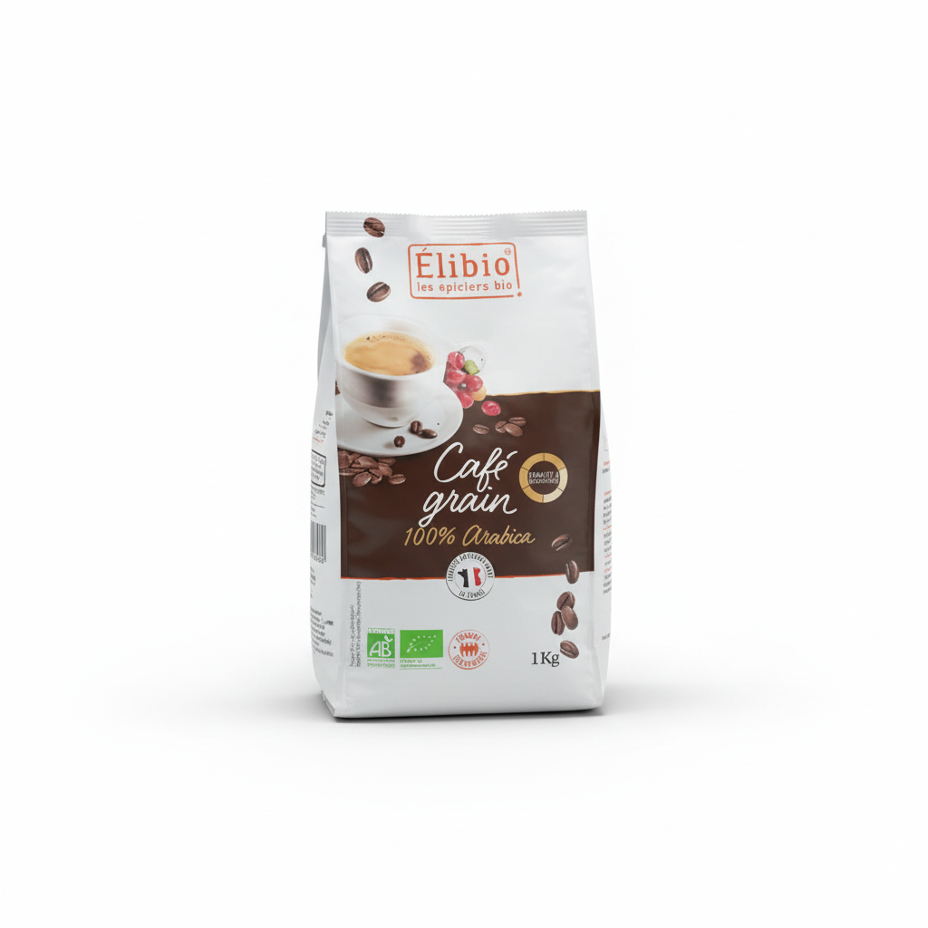 ELIBIO -- Cafe grain 100% arabica - 1kg