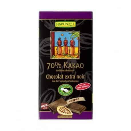 Chocolat extra noir 70% cacao 80gr
