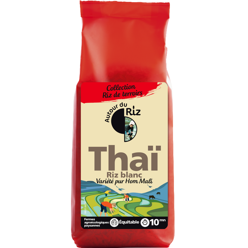 Autour du riz -- Riz thaï blanc bio sans gluten équitable (origine Thaïlande) - 500 g