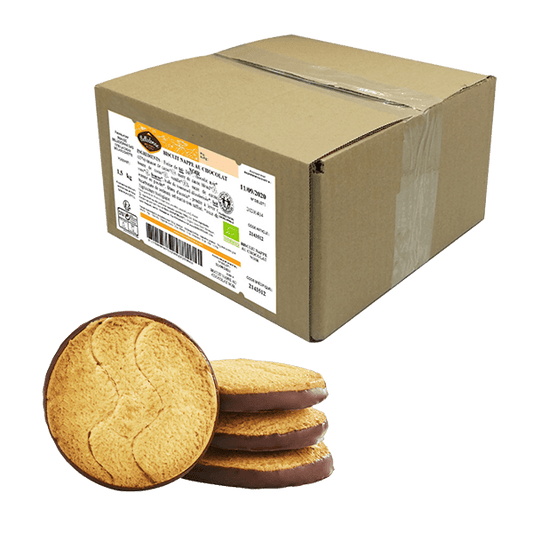 Belledonne -- Biscuit nappé chocolat noir bio - vrac 1,5 kg (env. 56 biscuits)