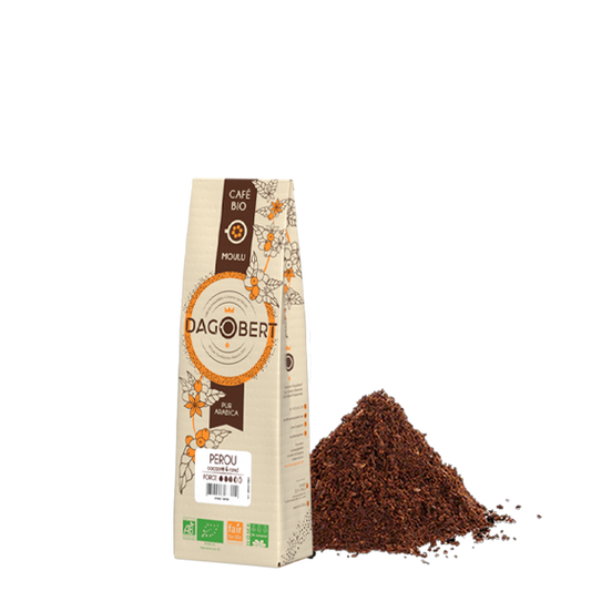 Les Cafés Dagobert -- Pérou 100% arabica, bio et équitable - moulu/filtre (origine Pérou) - 250 g